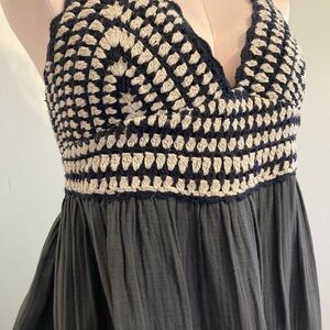 Lucky Brand Black and White Halter Maxi Dress